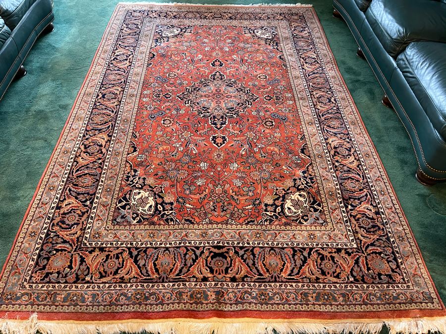 Vintage Hand Knotted Wool Persian Area Rug Apx 200 Knots Per Sq In - 71'W X 110'L [Photo 2]