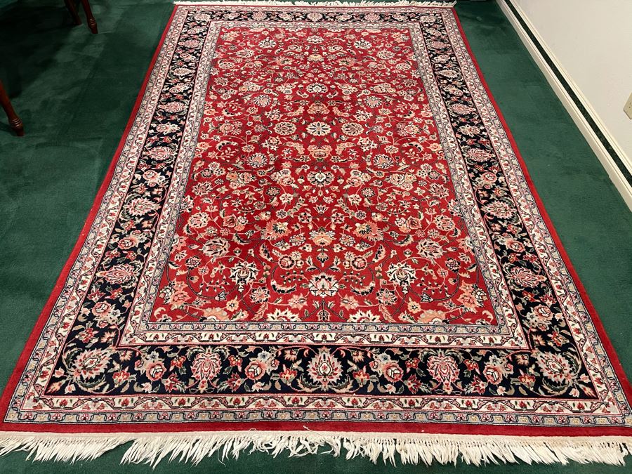 Vintage Hand Knotted Wool Persian Area Rug Apx 200 Knots Per Sq In - 68'W X 106'L