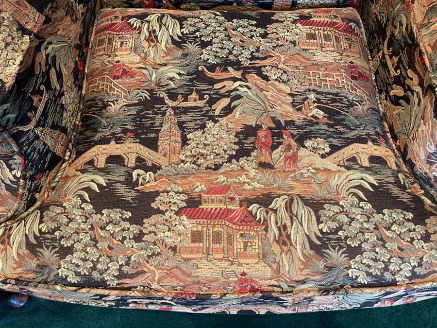 Pair Of Vintage Newly Reupholstered Wing Back Queen Anne Chairs 30W X 24D X 40H [Photo 7]