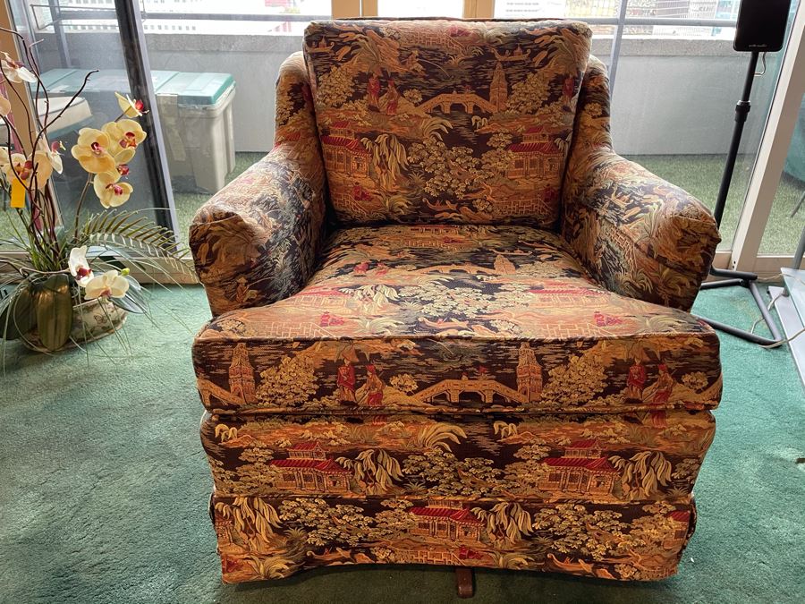 Vintage Newly Reupholstered Armchair (Matches Wingback Chairs) 28W X 29D X 30H [Photo 1]