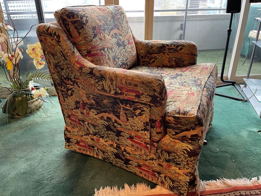 Vintage Newly Reupholstered Armchair (Matches Wingback Chairs) 28W X 29D X 30H [Photo 4]