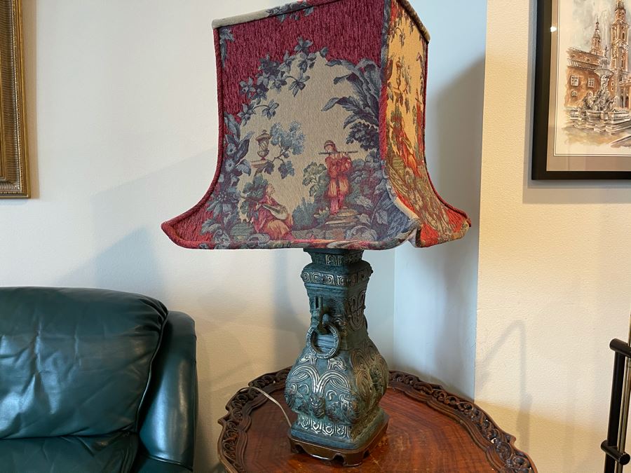 Vintage Asian Metal Lamp [Photo 4]