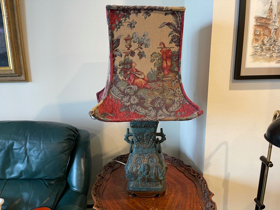 Vintage Asian Metal Lamp [Photo 2]