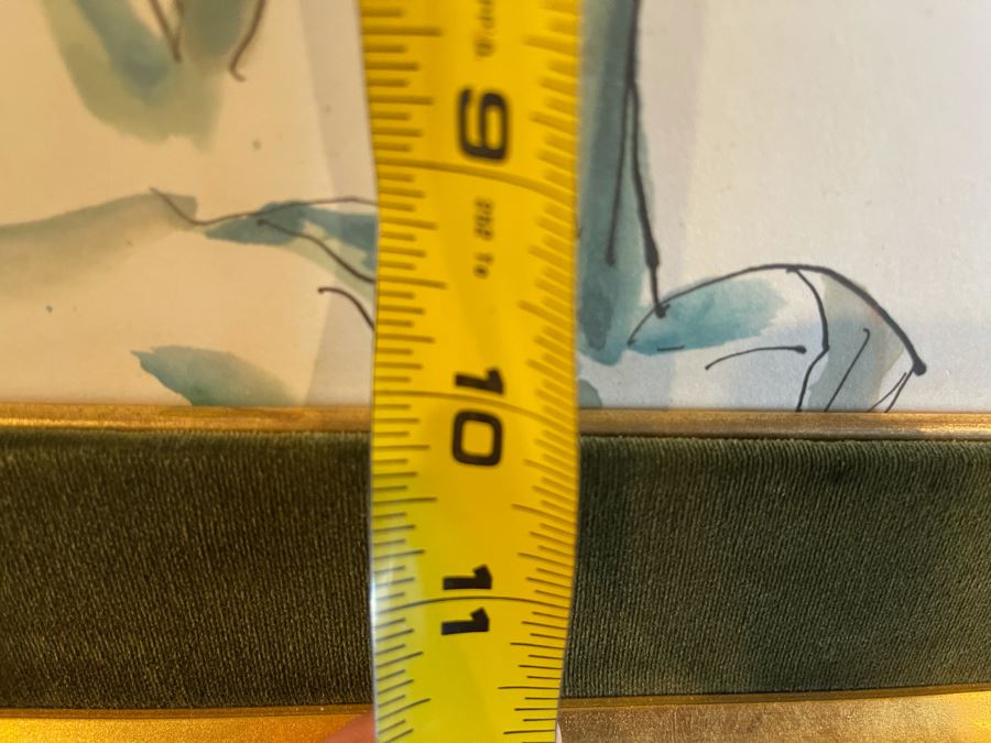 Original Signed Vintage 1968 Mid-Century Asian Floral Painting Framed 9 X 10 [Photo 11]