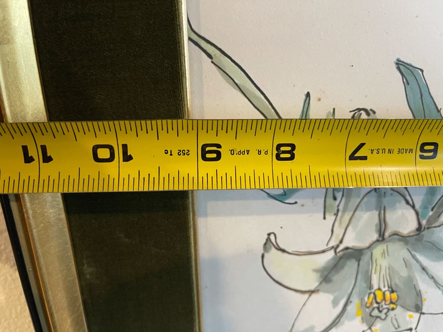 Original Signed Vintage 1968 Mid-Century Asian Floral Painting Framed 9 X 10 [Photo 10]