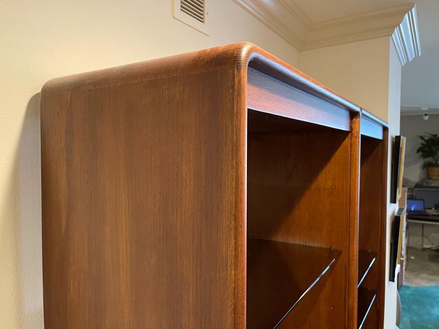 Lou Hodges For California Design Group Stained Oak 2-Piece Bookcase Wall Unit Cabinet 62W X 18D X 77H [Photo 10]