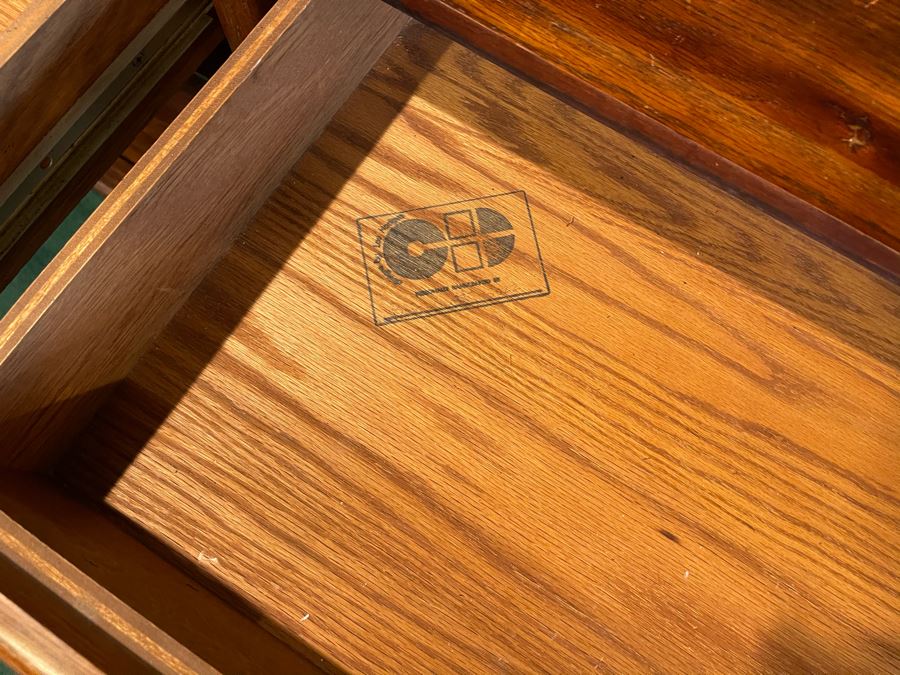 Lou Hodges For California Design Group Stained Oak 2-Piece Bookcase Wall Unit Cabinet 62W X 18D X 77H [Photo 4]