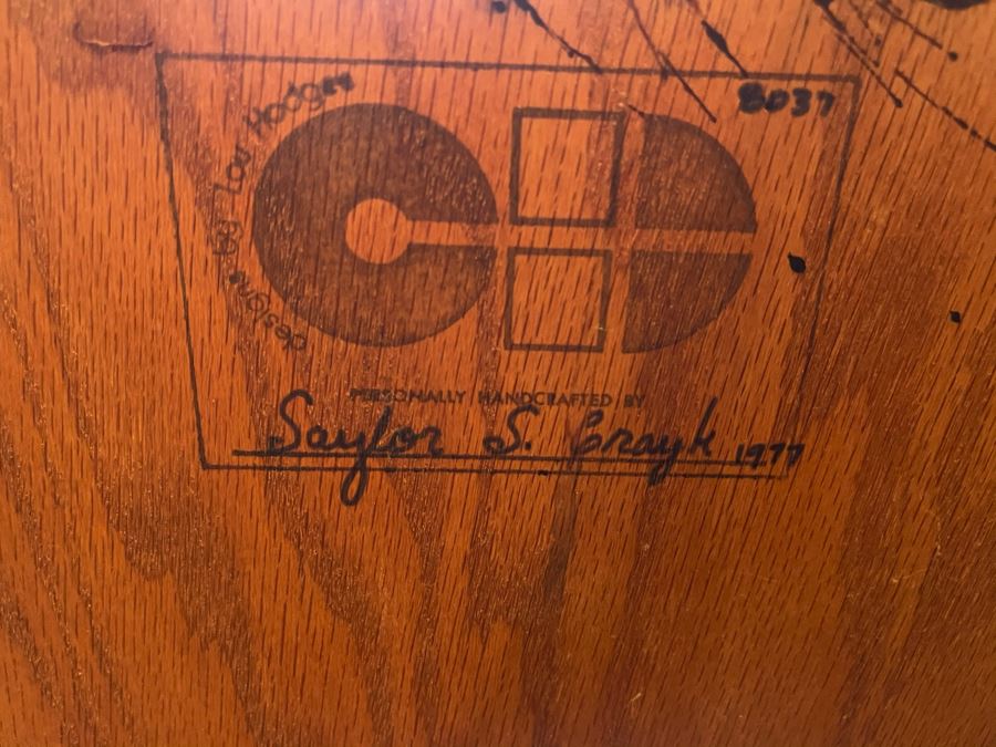 Lou Hodges For California Design Group Vintage 1977 Stained Oak 3-Piece Bookcase Wall Unit Cabinet 94W X 18D X 77H [Photo 3]