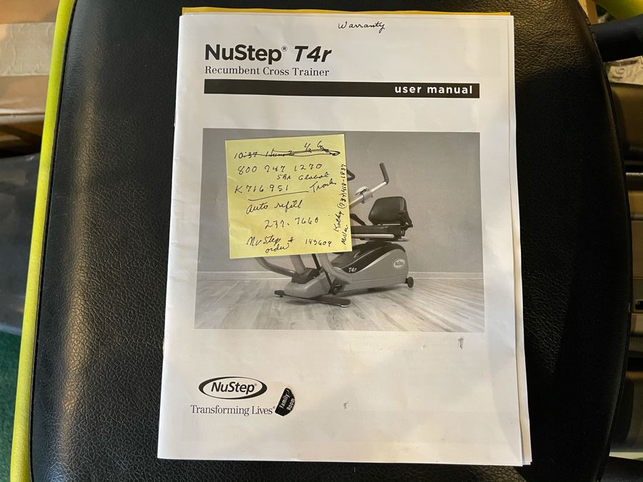 Rarely Used NuStep T4r Recumbent Cross Trainer Bike With Optional Upper Arm Assembly 66W X 28D X 46H Retailed For $3,795 [Photo 5]