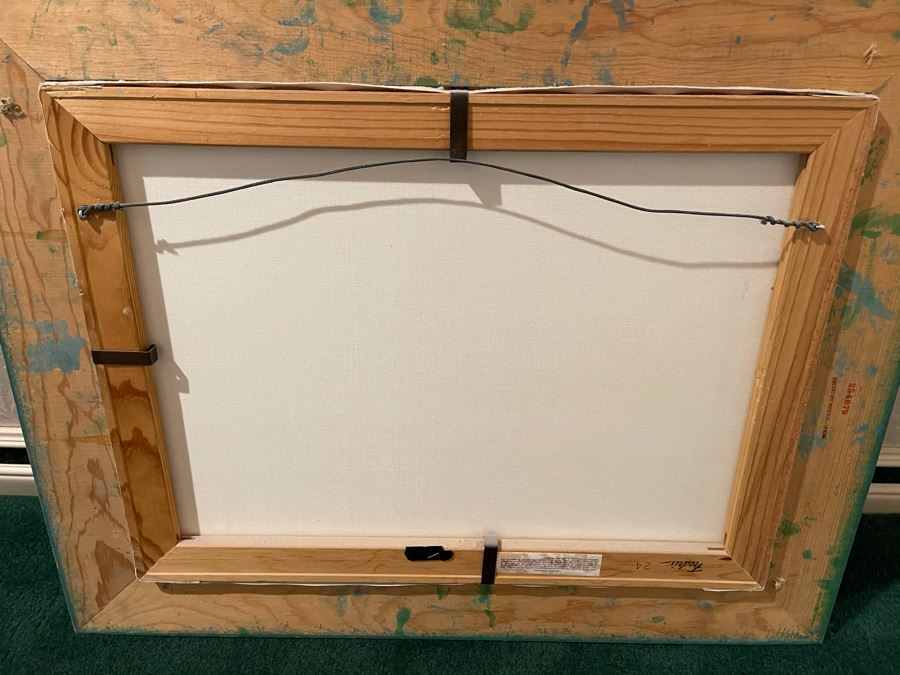 Stunning Original Ocean Seascape Oil Painting 24 X 18 With Hand Painted Frame Unsigned [Photo 10]