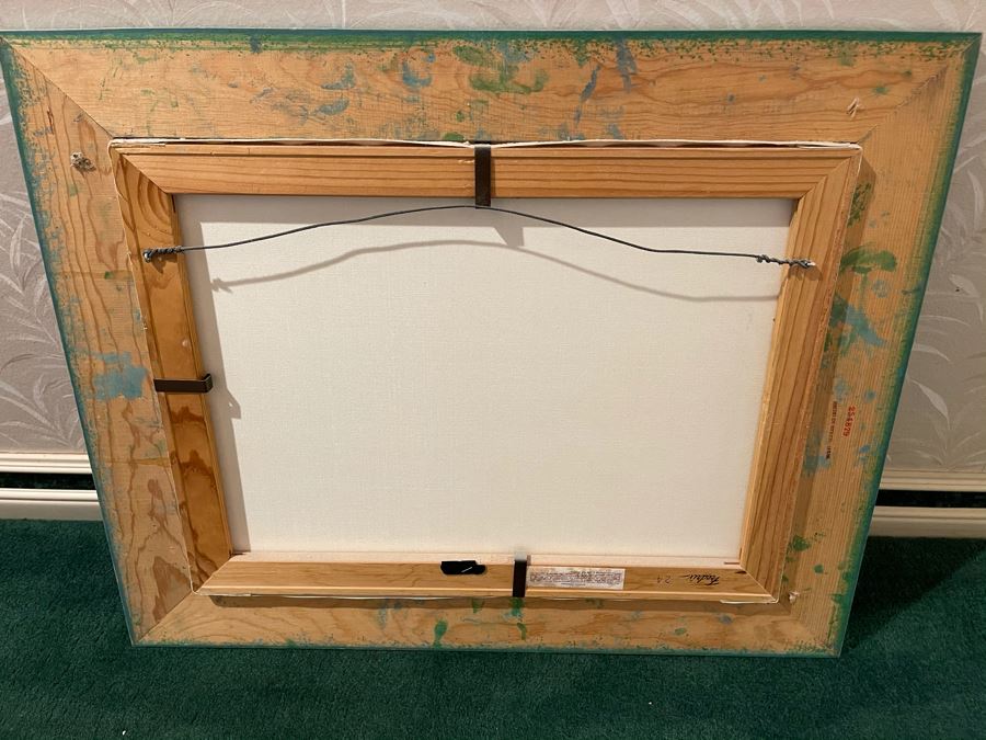 Stunning Original Ocean Seascape Oil Painting 24 X 18 With Hand Painted Frame Unsigned [Photo 9]