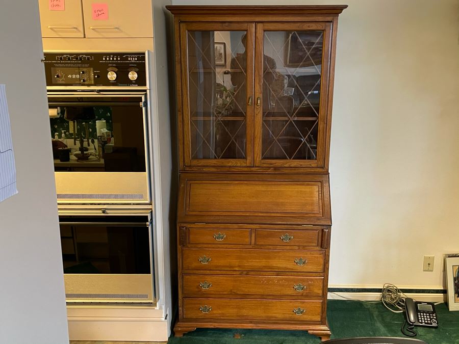 Vintage Wooden Secretary Desk 36W X 19D X 77H [Photo 8]