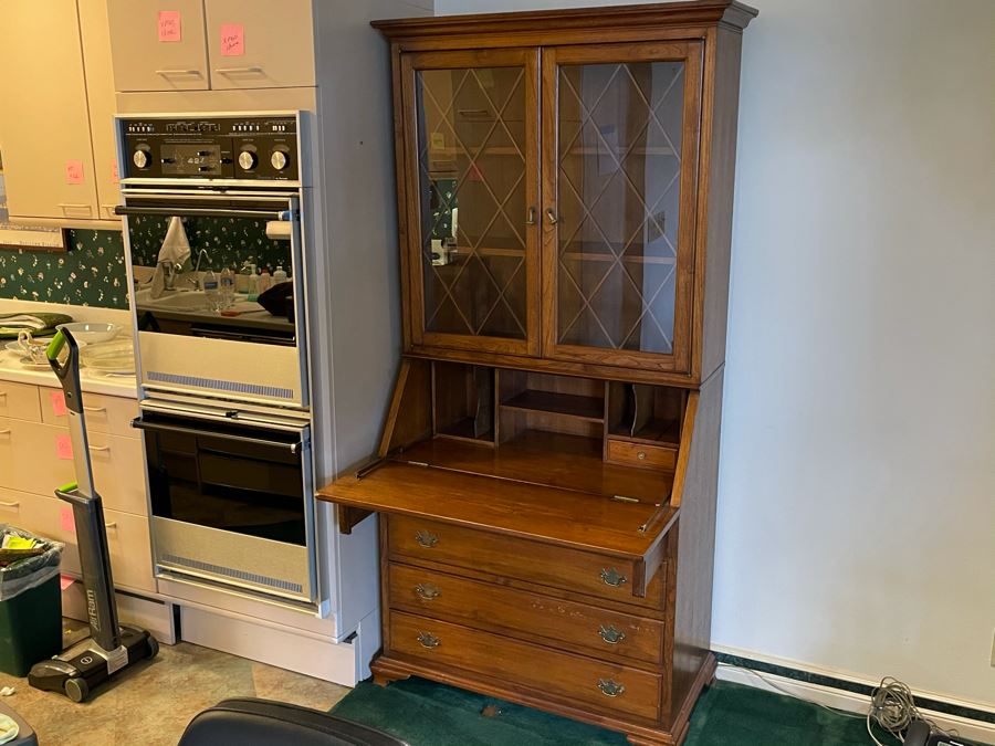 Vintage Wooden Secretary Desk 36W X 19D X 77H [Photo 3]