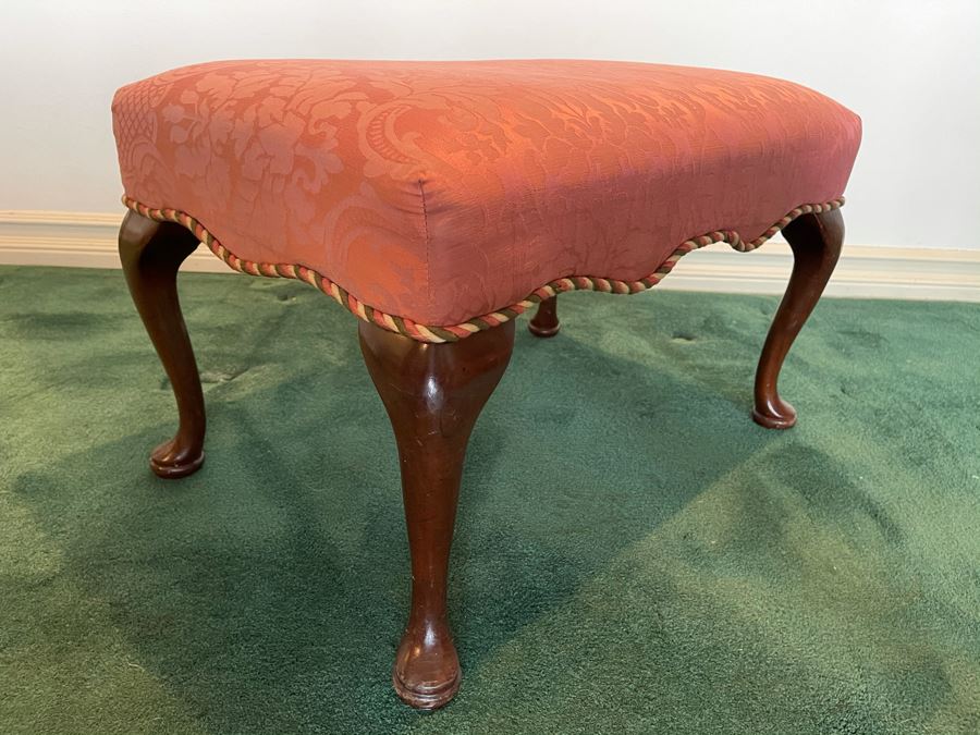 Vintage Queen Anne Upholstered Stool 26W X 18D X 16H [Photo 4]