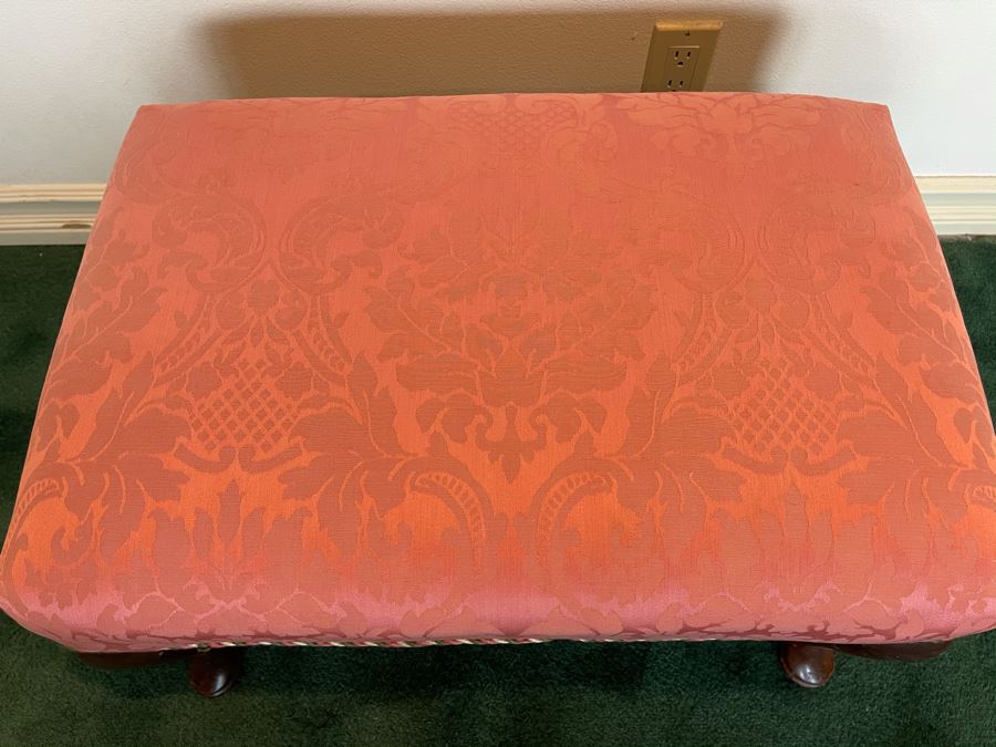 Vintage Queen Anne Upholstered Stool 26W X 18D X 16H [Photo 3]