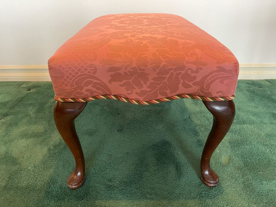 Vintage Queen Anne Upholstered Stool 26W X 18D X 16H [Photo 5]