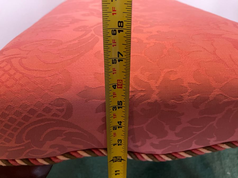 Vintage Queen Anne Upholstered Stool 26W X 18D X 16H [Photo 8]