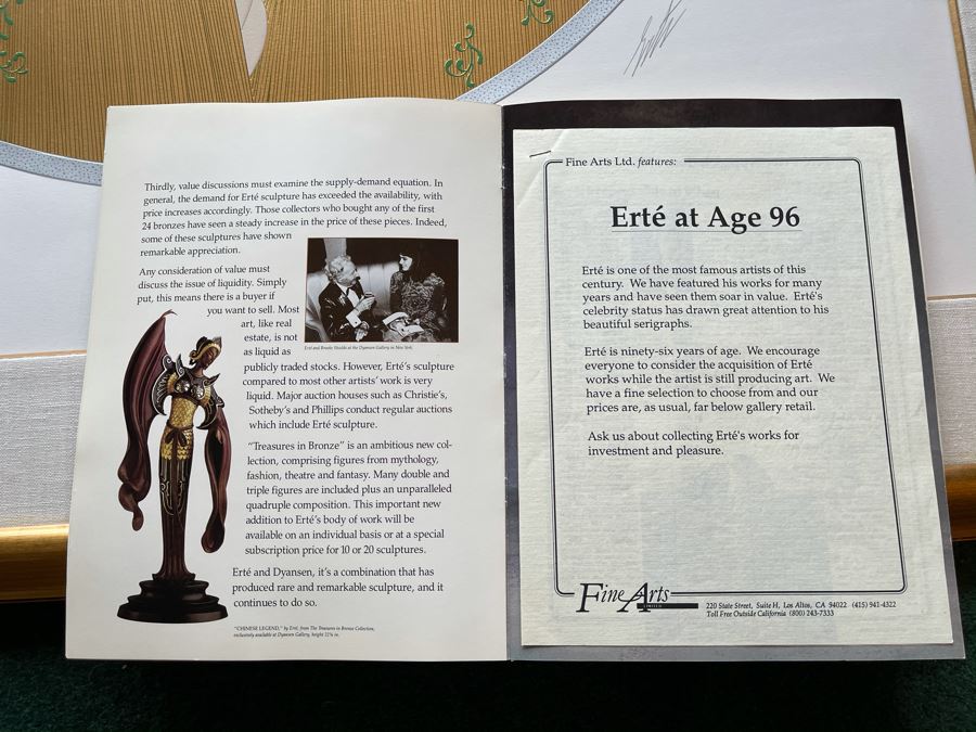 Erte Hand Signed Limited Edition Serigraph Nicely Framed 170 Of 300 (Romain de Tirtoff) 1987 34.5 X 22.5 [Photo 15]