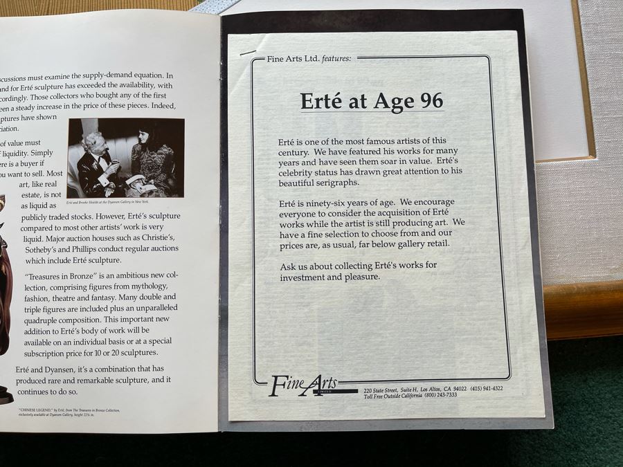 Erte Hand Signed Limited Edition Serigraph Nicely Framed 170 Of 300 (Romain de Tirtoff) 1987 34.5 X 22.5 [Photo 16]