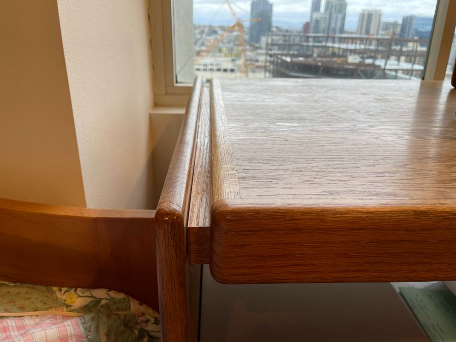 Lou Hodges For California Design Group Stained Oak Desk With Lou Hodges Desk Chair 66W X 32D X 29H [Photo 7]