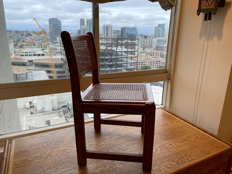 Lou Hodges For California Design Group Stained Oak Desk With Lou Hodges Desk Chair 66W X 32D X 29H [Photo 16]