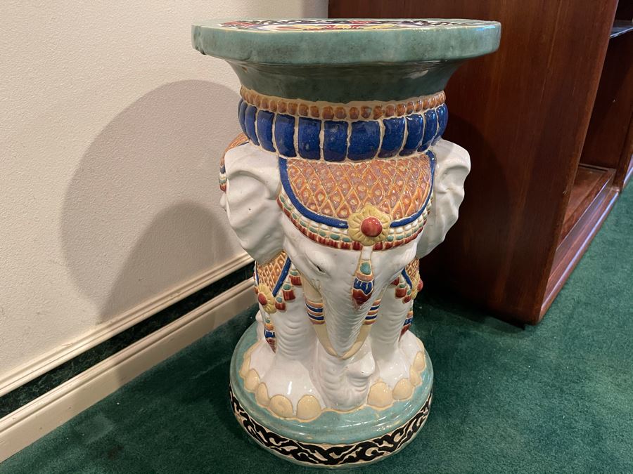 Elephant Side Table Garden Stool 13R X 20.5H [Photo 7]