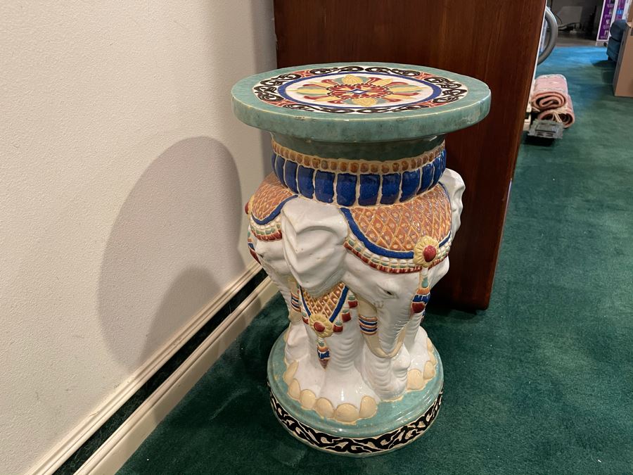 Elephant Side Table Garden Stool 13R X 20.5H [Photo 4]