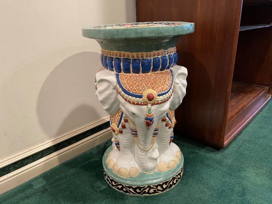 Elephant Side Table Garden Stool 13R X 20.5H [Photo 5]