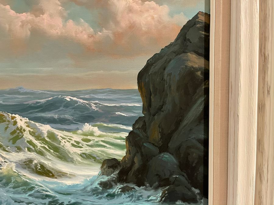 Original Jim Lewis Ocean Seascape Painting Framed 24 X 30 [Photo 10]