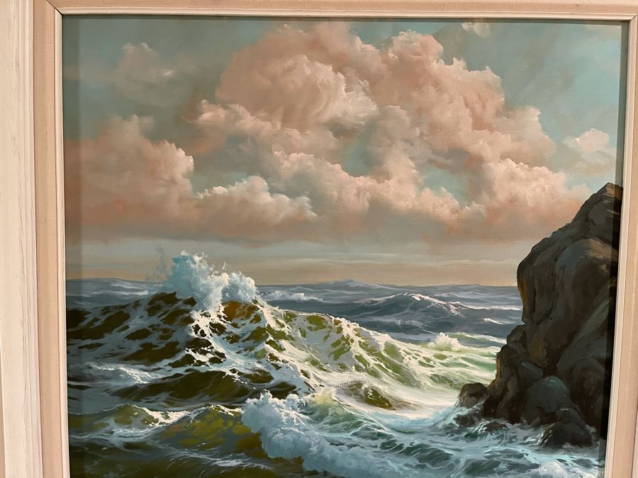 Original Jim Lewis Ocean Seascape Painting Framed 24 X 30 [Photo 5]