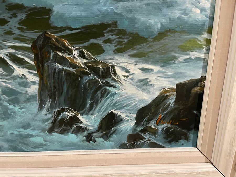 Original Jim Lewis Ocean Seascape Painting Framed 24 X 30 [Photo 6]