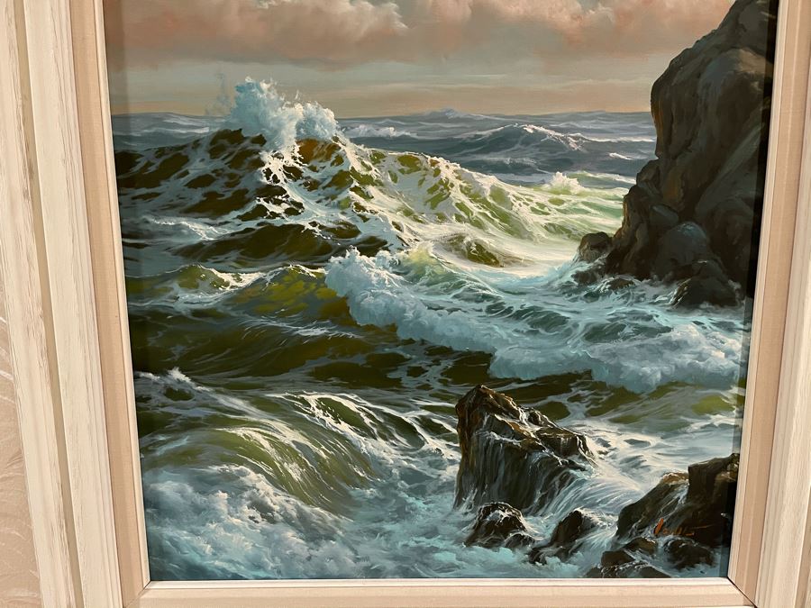 Original Jim Lewis Ocean Seascape Painting Framed 24 X 30 [Photo 4]