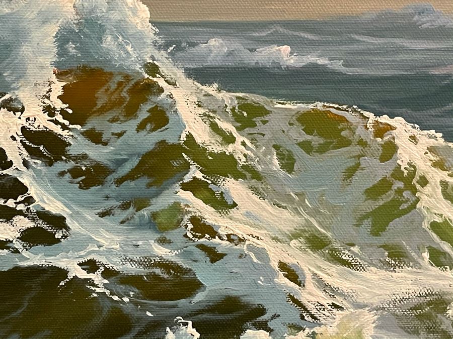 Original Jim Lewis Ocean Seascape Painting Framed 24 X 30