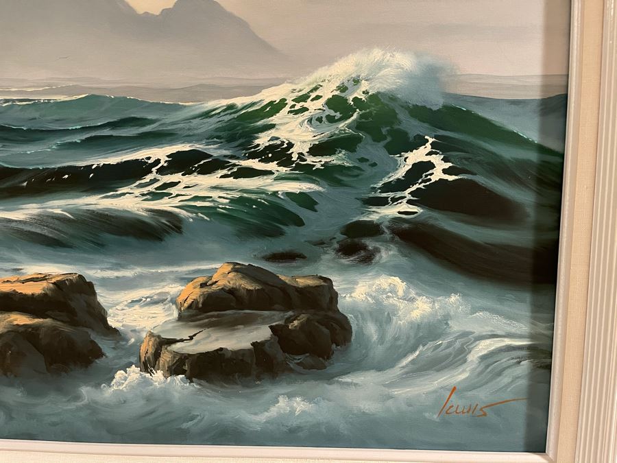 Original Jim Lewis Ocean Seascape Painting Framed  24 X 18 [Photo 4]