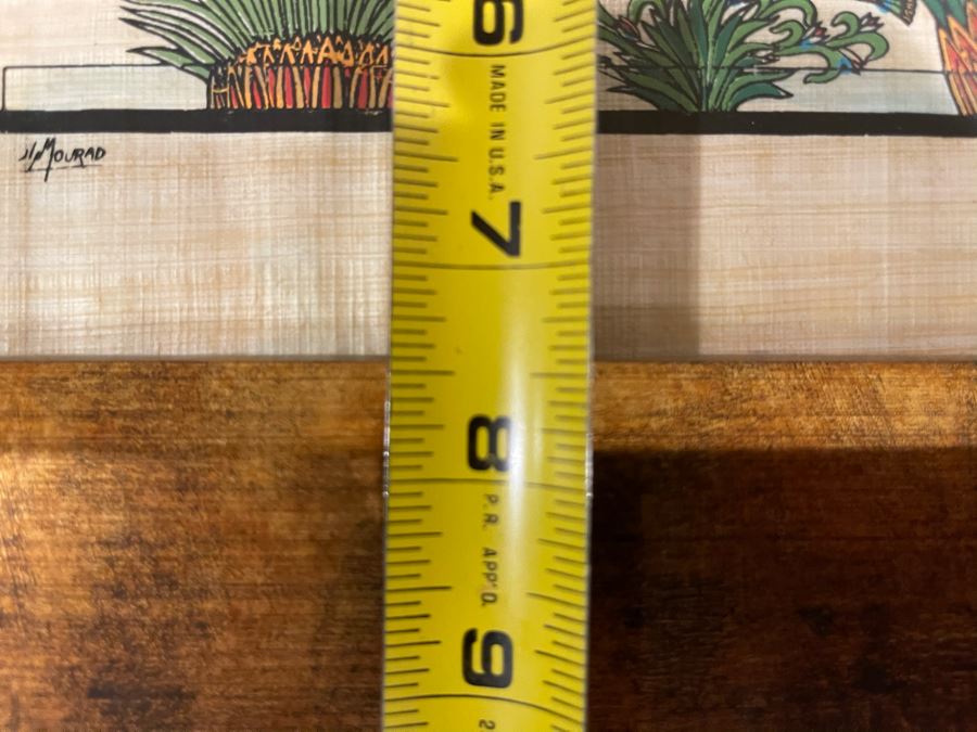 Framed Original Jin Mourad Egyptian Artwork On Papyrus In Gilded Frame 9.5 X 7.5 [Photo 13]