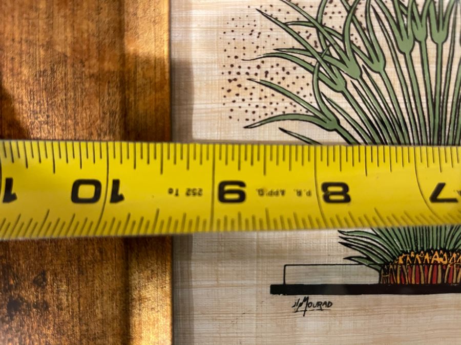 Framed Original Jin Mourad Egyptian Artwork On Papyrus In Gilded Frame 9.5 X 7.5 [Photo 12]