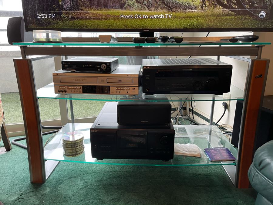 Bell'O Italian Metal And Glass TV Entertainment Stand 45W X 23D X 28H [Photo 6]