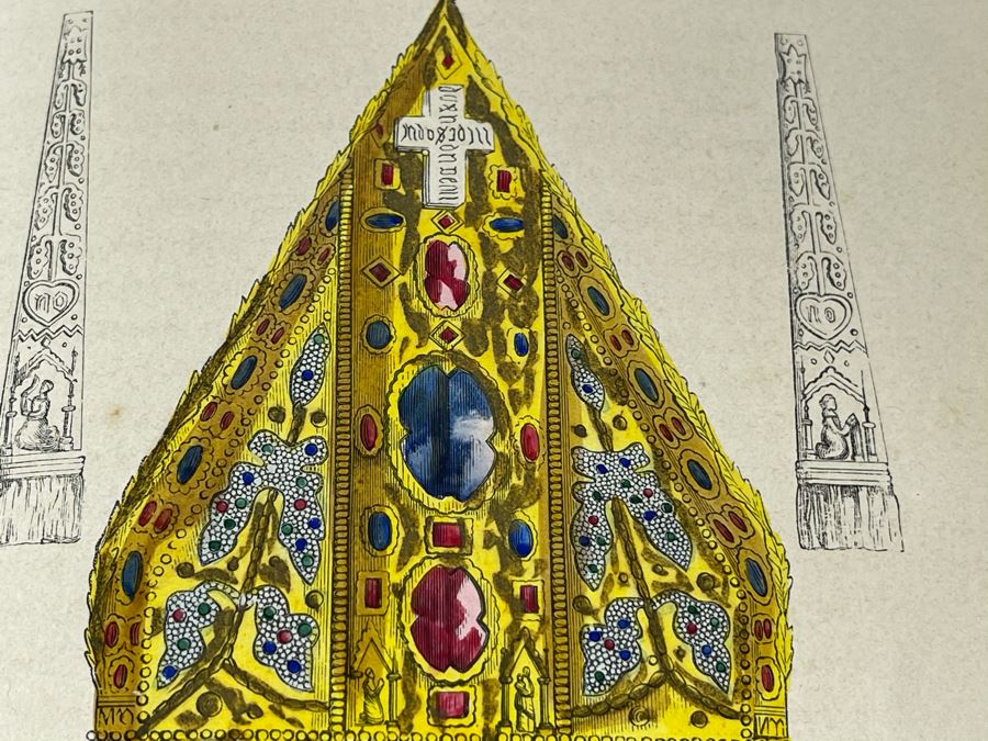 Antique 1847 First Volume Book: Costume Du Moyen Age: D'Apres Les Manuscripts Bruxelles With Color Plates 7 X 11 - See Photos [Photo 32]