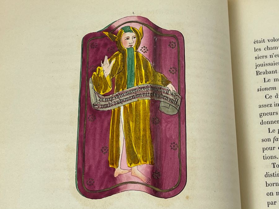 Antique 1847 First Volume Book: Costume Du Moyen Age: D'Apres Les Manuscripts Bruxelles With Color Plates 7 X 11 - See Photos [Photo 15]