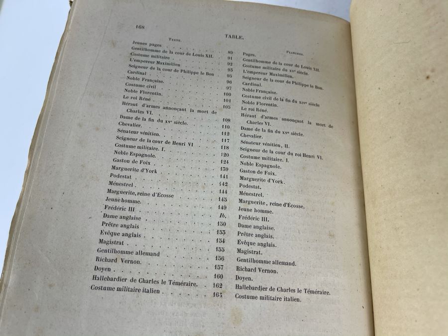 Antique 1847 Second Volume Book: Costume Du Moyen Age: D'Apres Les Manuscripts Bruxelles - 134 Color Plates - See Photos [Photo 45]