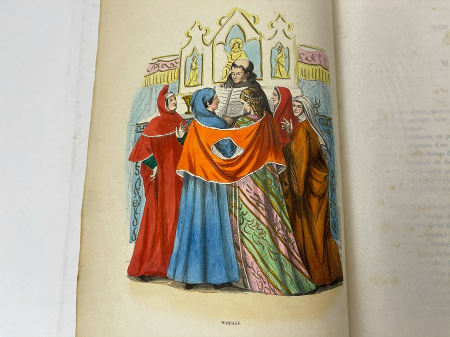 Antique 1847 Second Volume Book: Costume Du Moyen Age: D'Apres Les Manuscripts Bruxelles - 134 Color Plates - See Photos [Photo 11]