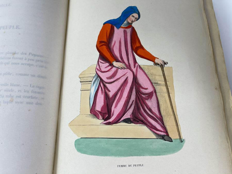 Antique 1847 Second Volume Book: Costume Du Moyen Age: D'Apres Les Manuscripts Bruxelles - 134 Color Plates - See Photos [Photo 26]