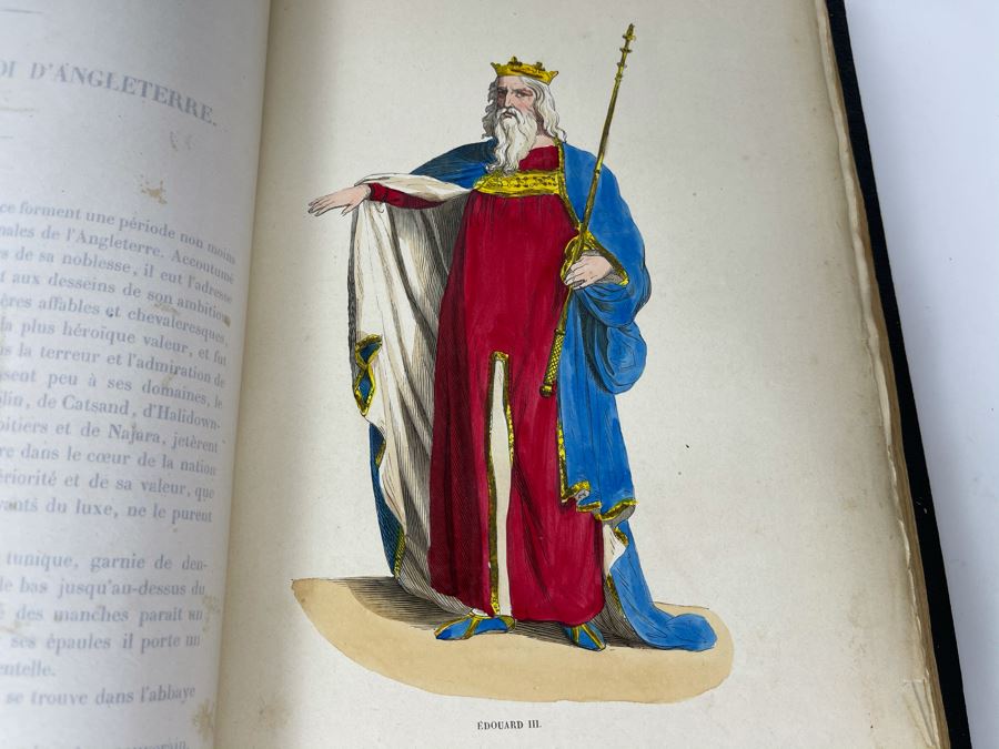 Antique 1847 Second Volume Book: Costume Du Moyen Age: D'Apres Les Manuscripts Bruxelles - 134 Color Plates - See Photos [Photo 40]