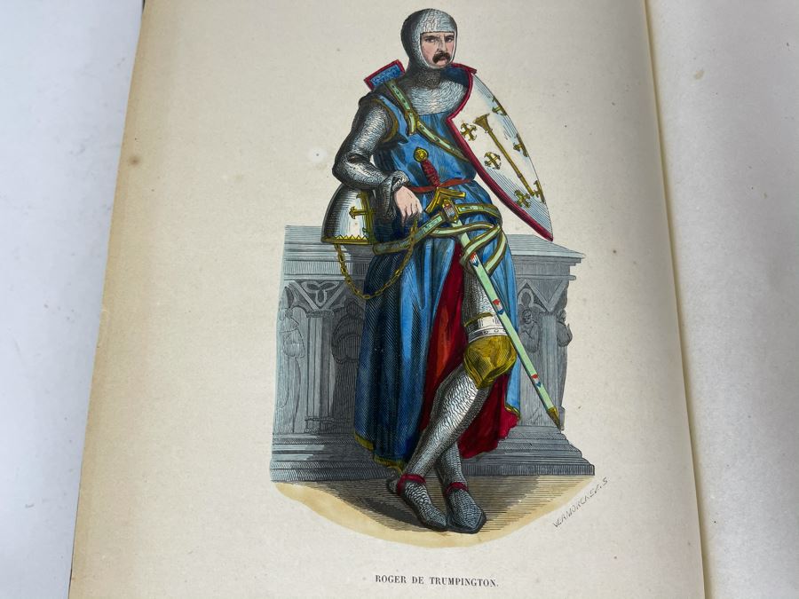 Antique 1847 Second Volume Book: Costume Du Moyen Age: D'Apres Les Manuscripts Bruxelles - 134 Color Plates - See Photos [Photo 35]