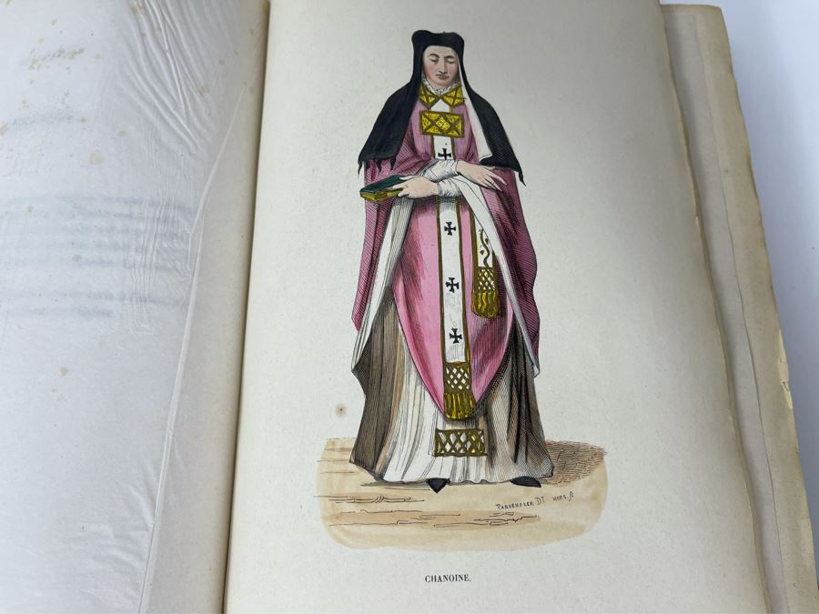 Antique 1847 Second Volume Book: Costume Du Moyen Age: D'Apres Les Manuscripts Bruxelles - 134 Color Plates - See Photos [Photo 30]