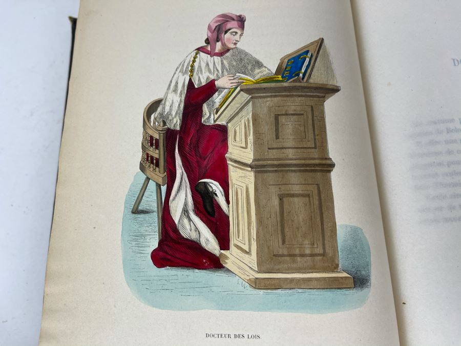 Antique 1847 Second Volume Book: Costume Du Moyen Age: D'Apres Les Manuscripts Bruxelles - 134 Color Plates - See Photos [Photo 24]