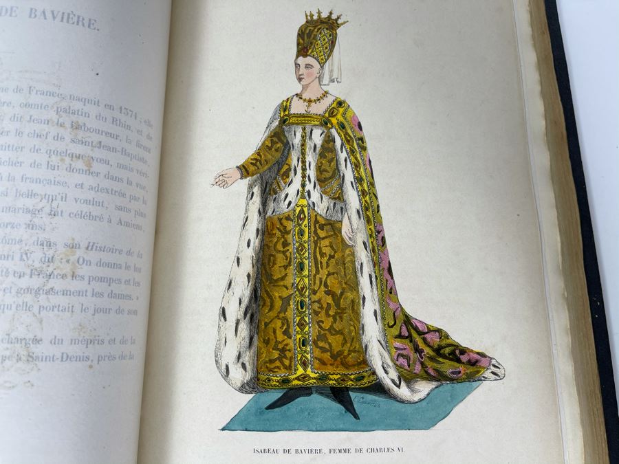 Antique 1847 Second Volume Book: Costume Du Moyen Age: D'Apres Les Manuscripts Bruxelles - 134 Color Plates - See Photos [Photo 41]