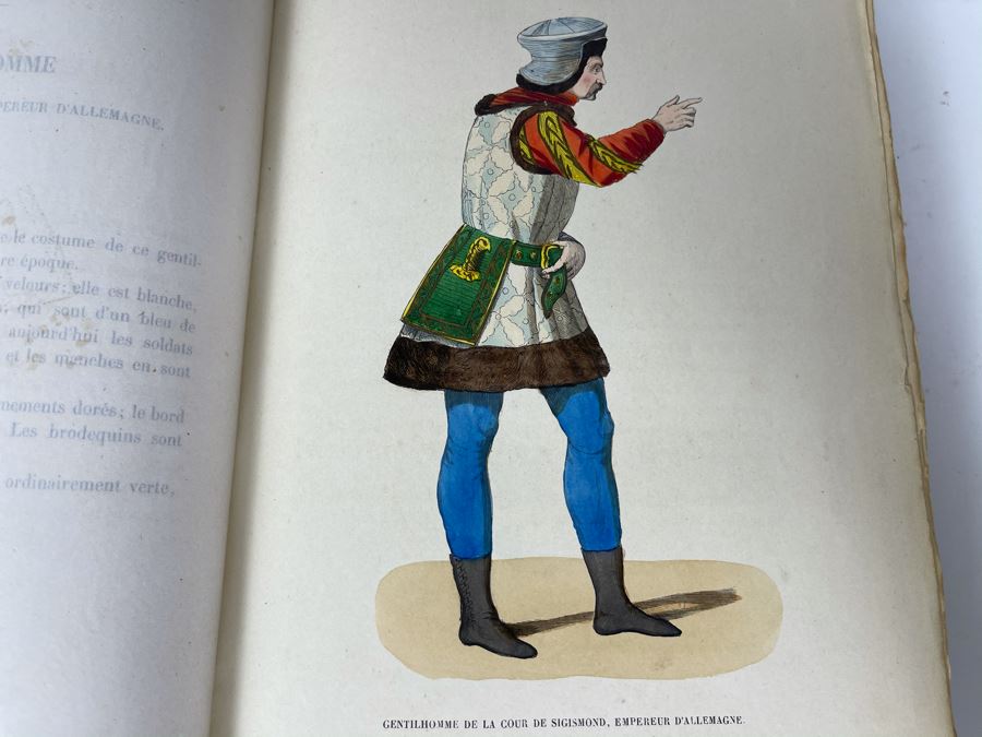 Antique 1847 Second Volume Book: Costume Du Moyen Age: D'Apres Les Manuscripts Bruxelles - 134 Color Plates - See Photos [Photo 20]