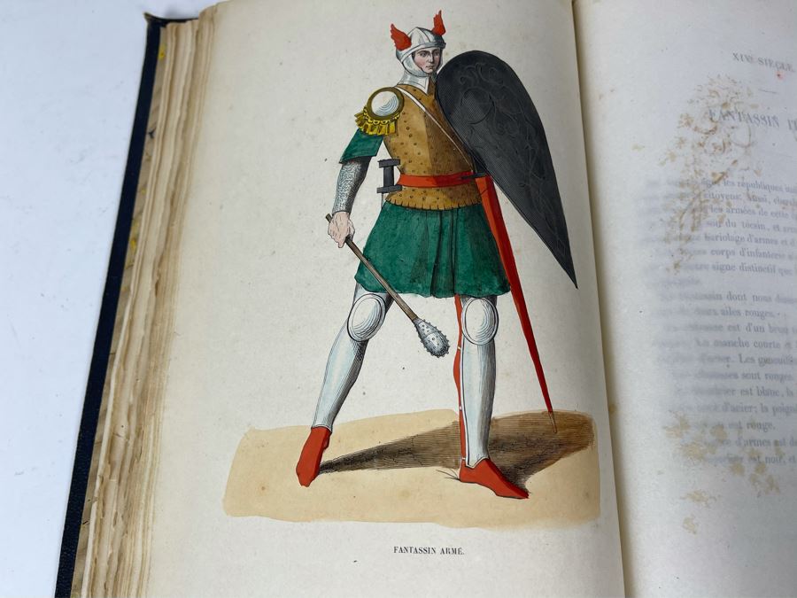 Antique 1847 Second Volume Book: Costume Du Moyen Age: D'Apres Les Manuscripts Bruxelles - 134 Color Plates - See Photos [Photo 31]