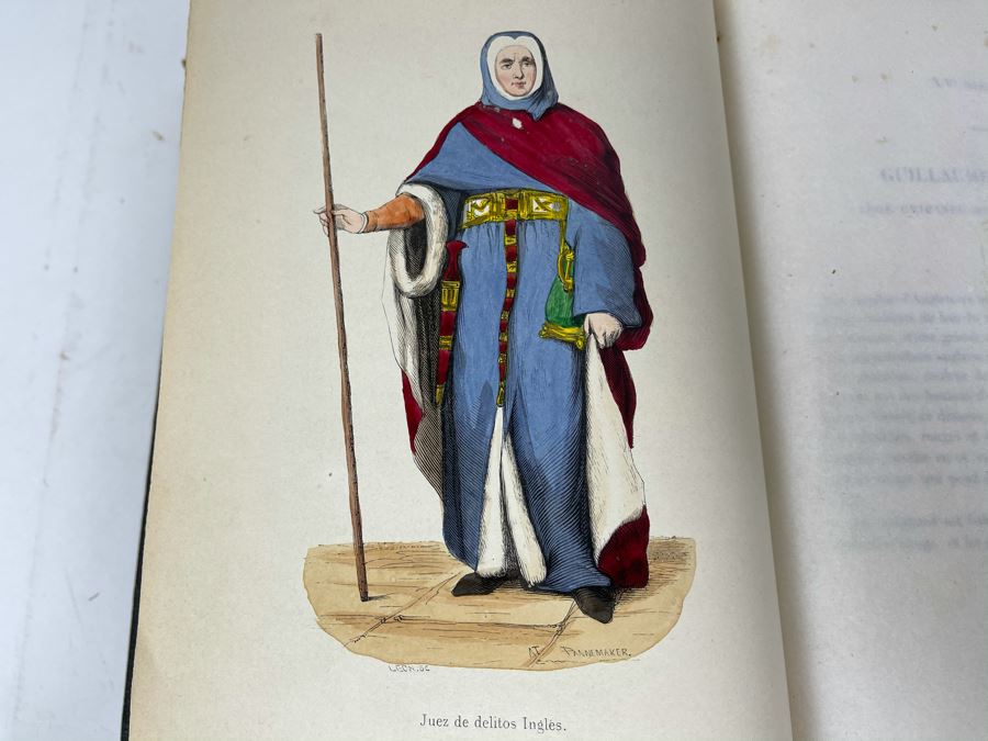 Antique 1847 Second Volume Book: Costume Du Moyen Age: D'Apres Les Manuscripts Bruxelles - 134 Color Plates - See Photos [Photo 19]